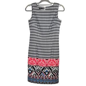 Mario Serrani Italy Sleeveless Geometric Sheath Dress Women's Size 2 NWOT